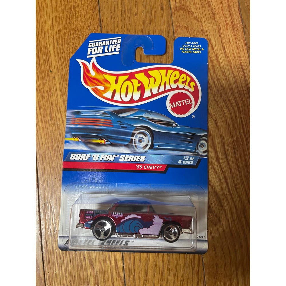 Hot Wheels 1999 Surf N Fun Series 55 Chevy Maroon Collector 963 Diecast Car